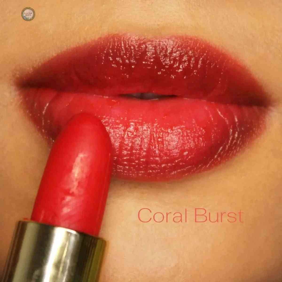 Coral Brust Creme Finish Lipstick Glitter Mafia