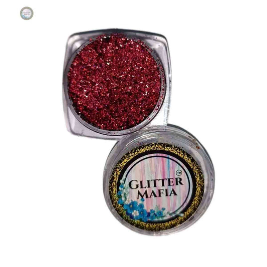 Glitter Mafia Dazzling Pressed Glitter in vibrant red mini container with clear lid