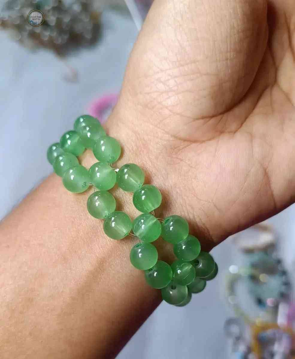 Glitter Mafia Green Beaded Flower Bracelet - Glitter Mafia