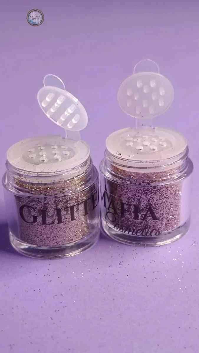 Glitter Mafia Loose Glitters Combo 30Shades with two small jars of loose glitter in purple hues