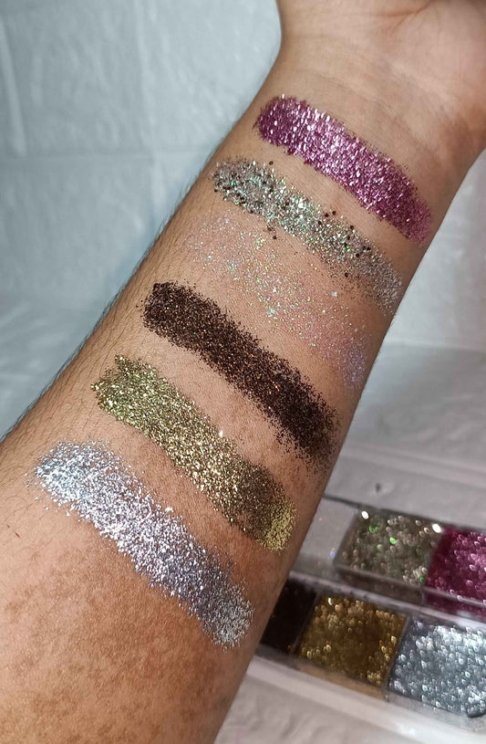 6-in-1 Pressed Glitter Eyeshadow – Bridal & Festive | Smooth & Budget-Friendly -02