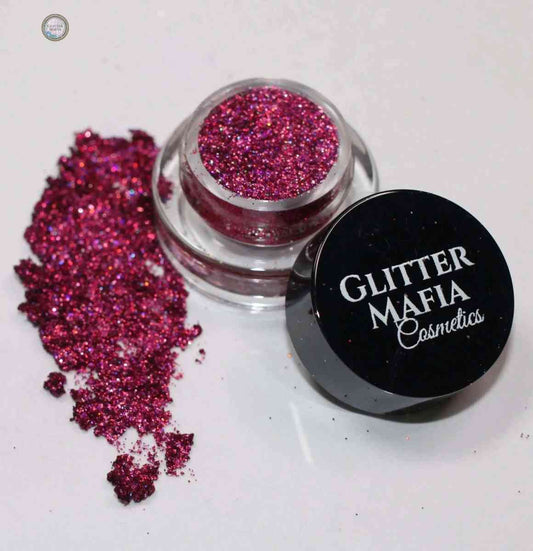Glitter Mafia Cotton Candy Pressed Glitter in vibrant pink shade with sparkling texture in small container