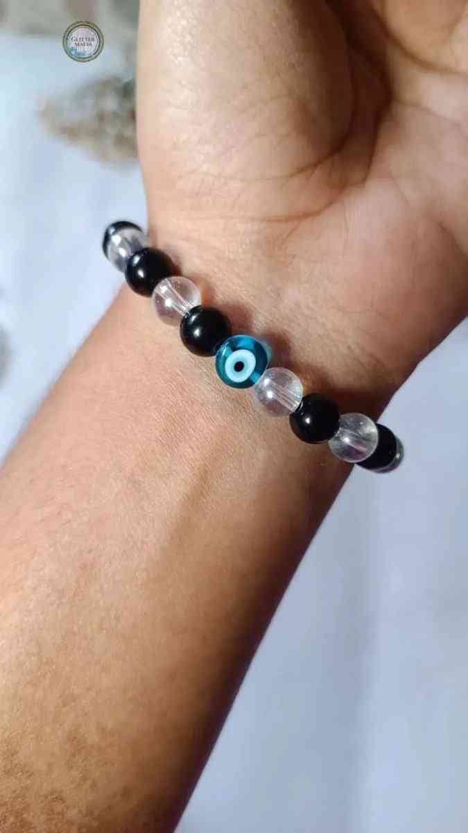 Glitter Mafia Evil Eye Bracelet with Black Beads - Glitter Mafia