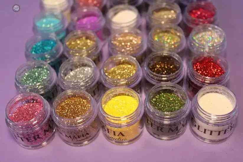Glitter Mafia Loose Glitters Combo 30Shades in small clear jars with various vibrant colors